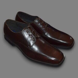New in Box! STAFFORD Men's sz 12 Dark Brown Dress Shoes Oxfords